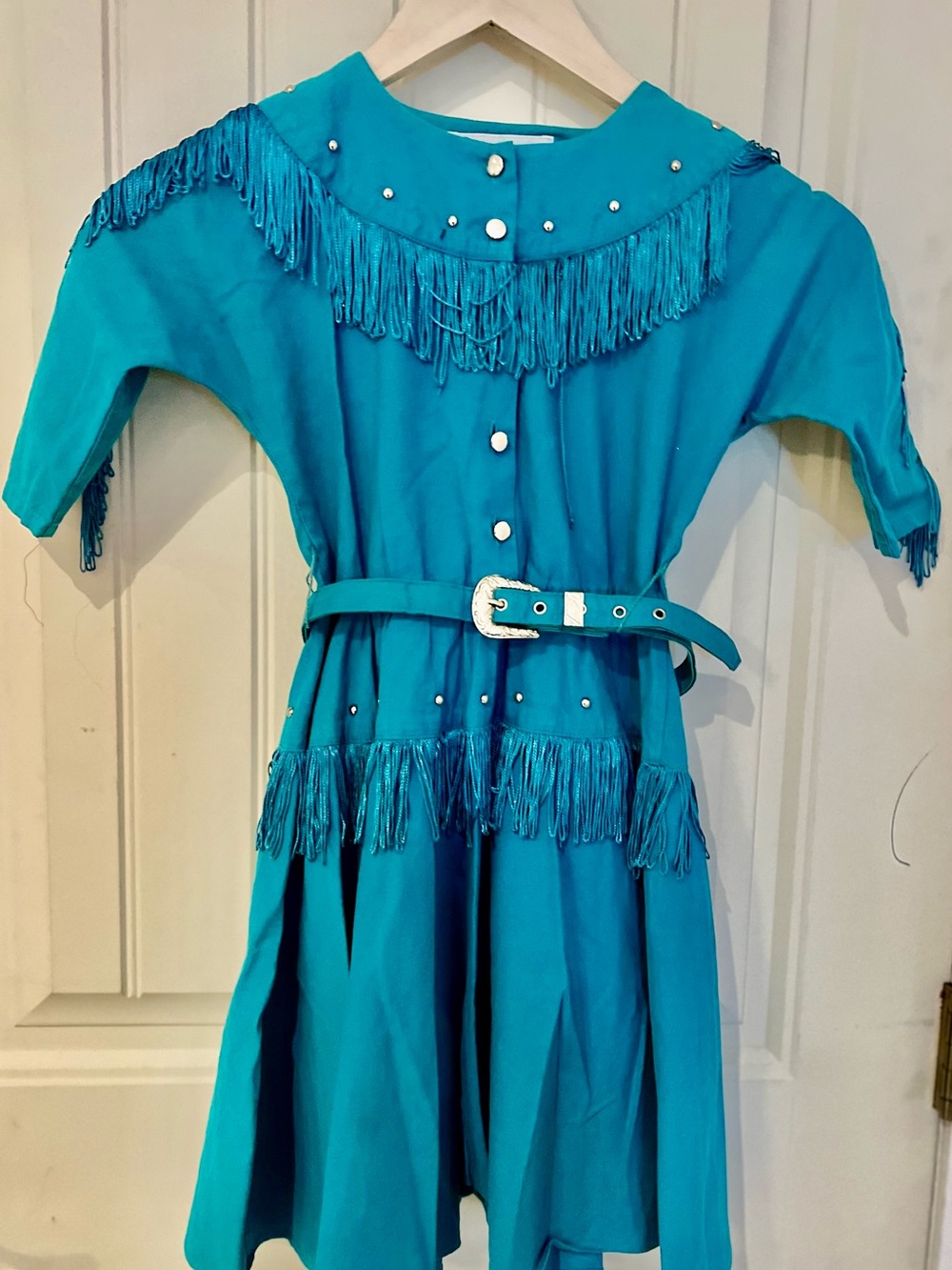 Vintage Lilia Smitty Western cowgirl rodeo turquoise  size kids 8T years old